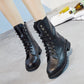 Retro Combat Boot Ankle Boots Autumn Winter Martin Boots Women Boots Lace-Up Women Shoes Size 35-42