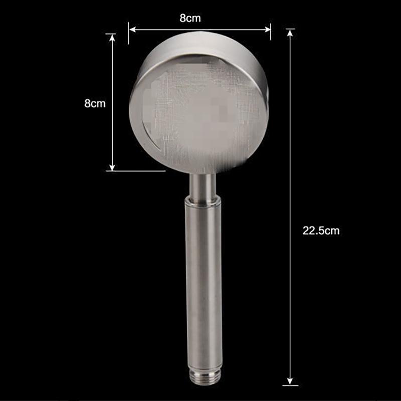 1PS Stainless Steel Pressurized Shower Head Shower Bath Shower Rain Hand-held Shower Head Black Suit