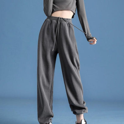 Gray Sweatpants Women's Spring and Autumn Loose-fitting Wide-leg Pants Women's Straight Casual Thin Ins Tide White Pants