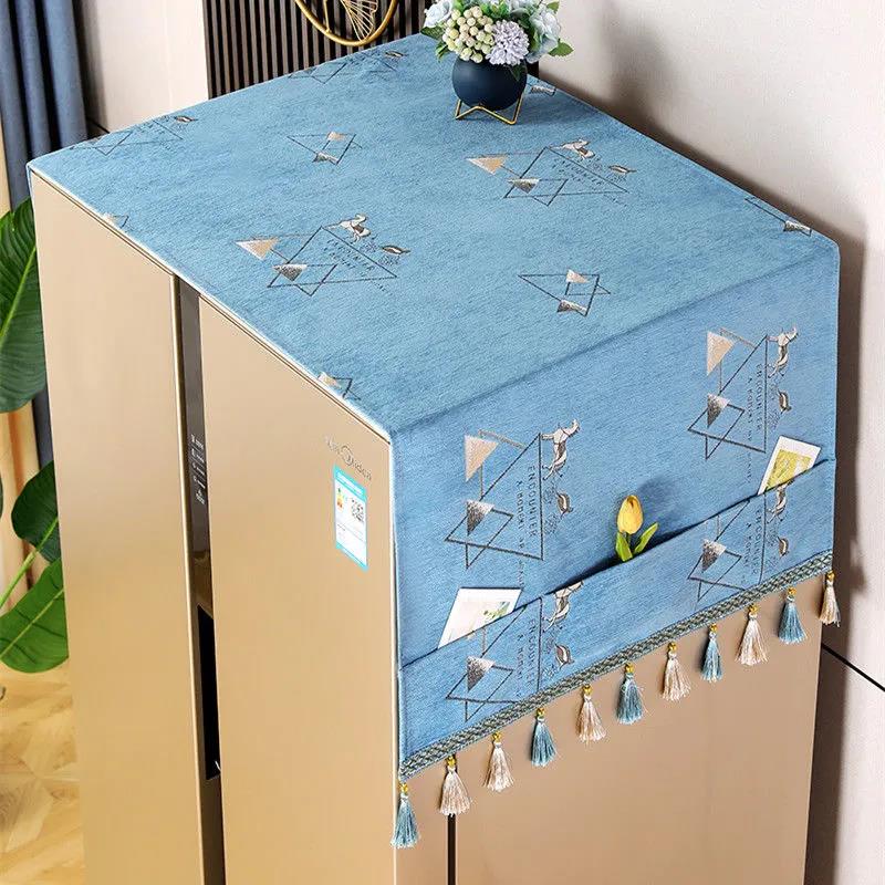 Refrigerator Cover Cloth Top Dust Cover Double Door Dustproof Single Door Protection Cover Towel Cover Curtain Towel Cover Dustproof Cloth