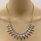 European and American Fashion Punk Rhinestone Gemstone Rivet Spiked Alloy Necklace Jewelry