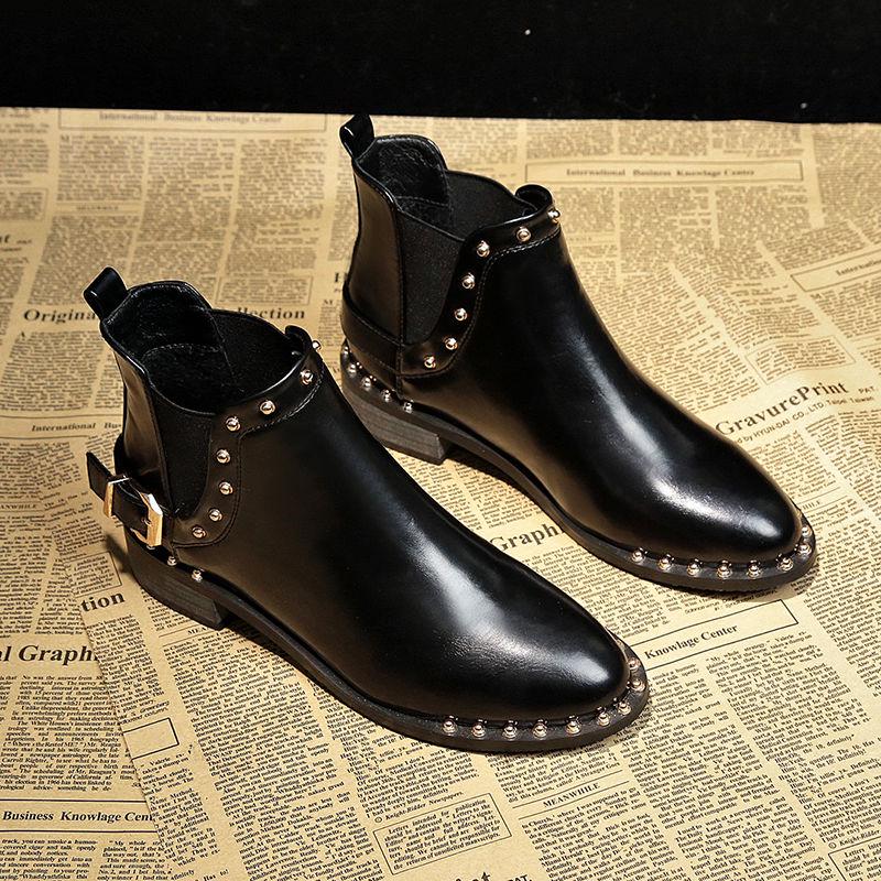 Autumn Winter Boots Fashion Zipper Ankle Boots Low Heel High Quanlity Leather Boots Casual Shoes