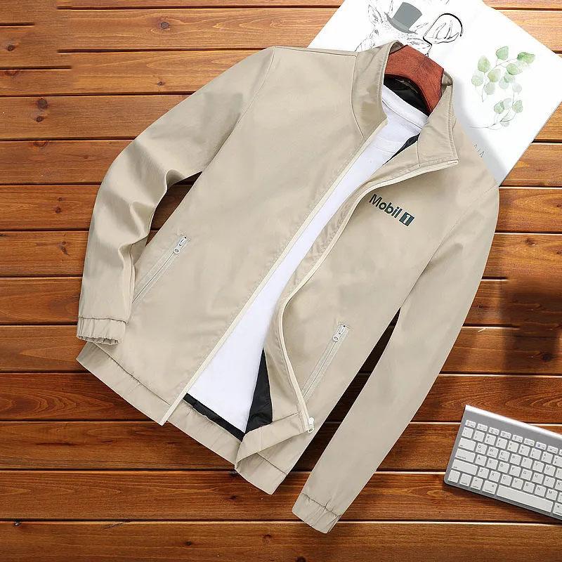 Men's Spring and Autumn Jacket Zipper Stand Collar Jacket Youth Casual Slim Trend Solid Color Sportwear High Quality Coat