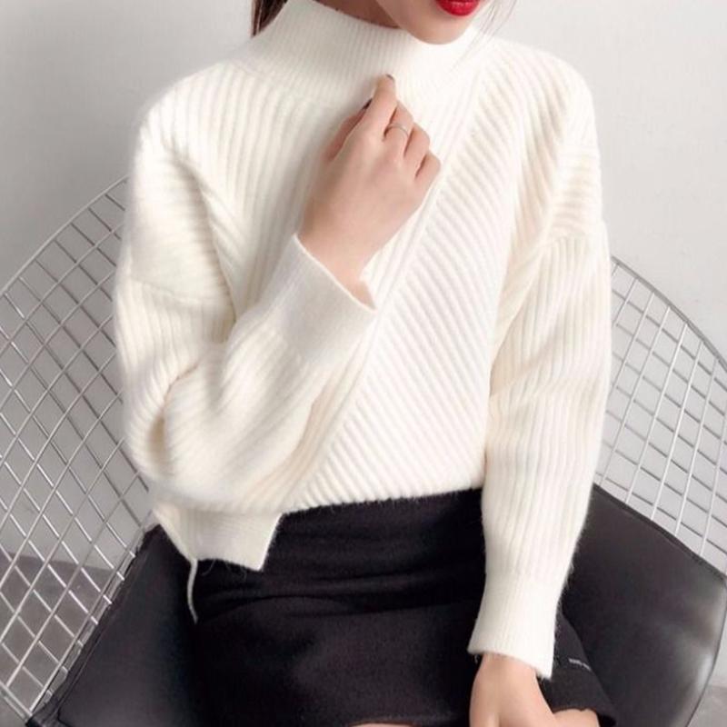 Turtleneck Sweater Women Loose Lazy Style Autumn and Winter Pullover Long-sleeved Thickened Student Bottoming Sweater