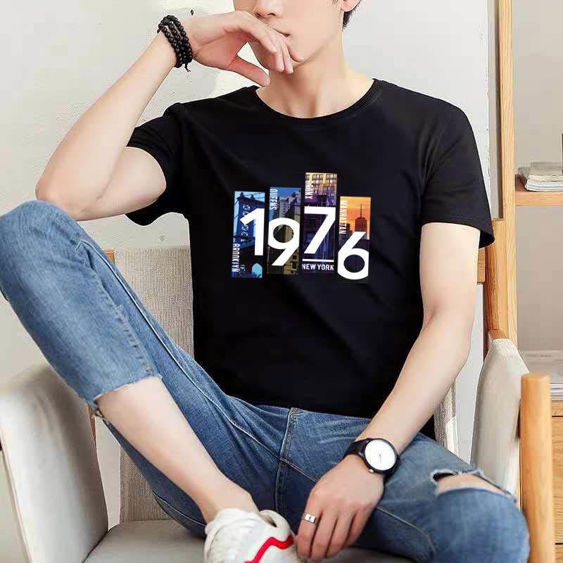 Summer Men's Cotton Short-sleeved T-shirt Men's Bottoming Shirt Loose Short-sleeved Men's T-shirt Plus Size Half-sleeved Men's Clothing