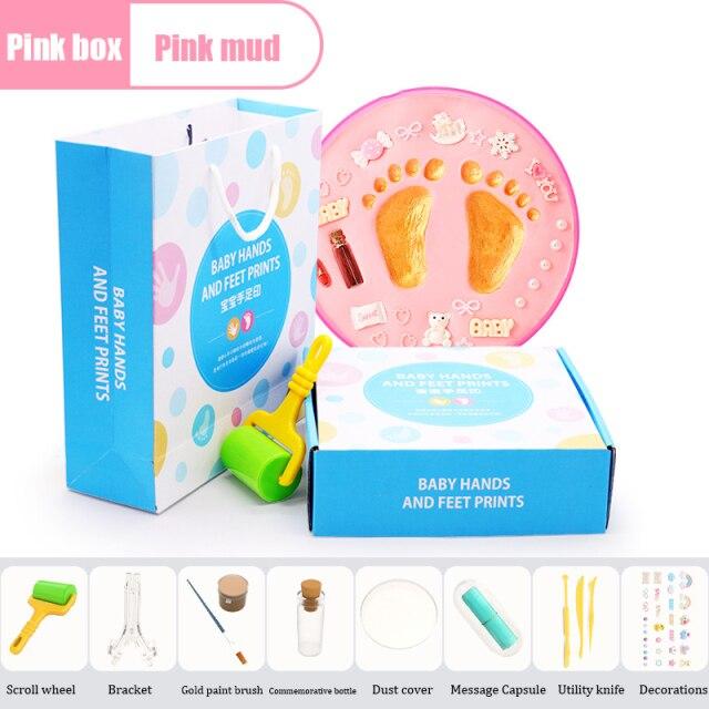 Baby Hand and Foot Mold Print Newbron Birth&Hundreds Days Souvenirs Handprint Footprint Baby Accessories Imprint Kit Gift 0-12M