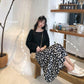 New Women Korea Loose Elastic Waist Floral Skirts Spring Summer Floral Chiffon Skirt