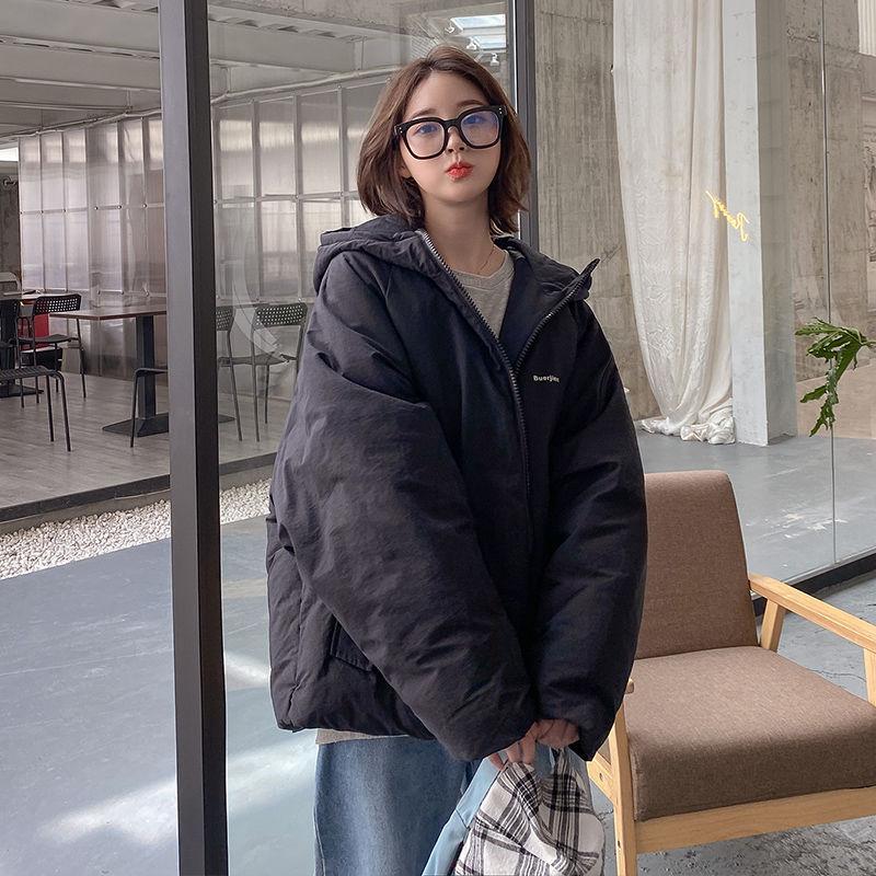 Cotton Jacket Women's Short Winter Korean Version of Loose Bf Style Student Bread Jacket All-match Hooded Cotton Coat