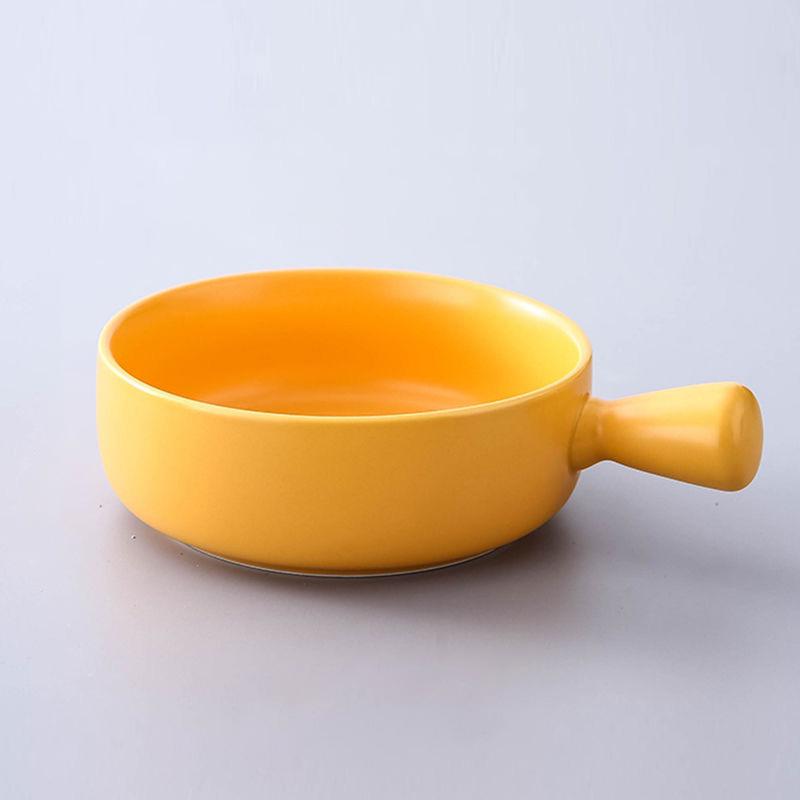 Baked Rice Nordic Style Baking Bowl with Handle Pasta Plate Household Ceramic Tableware Soup Noodle Salad Bowl