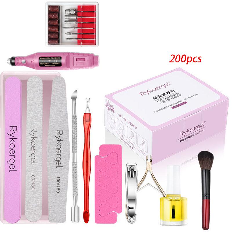 Nail Art Gel Polish Lacquer Cleaner Gel Nail Wraps UV Gel Remove Wipes Nail Care Tools kit