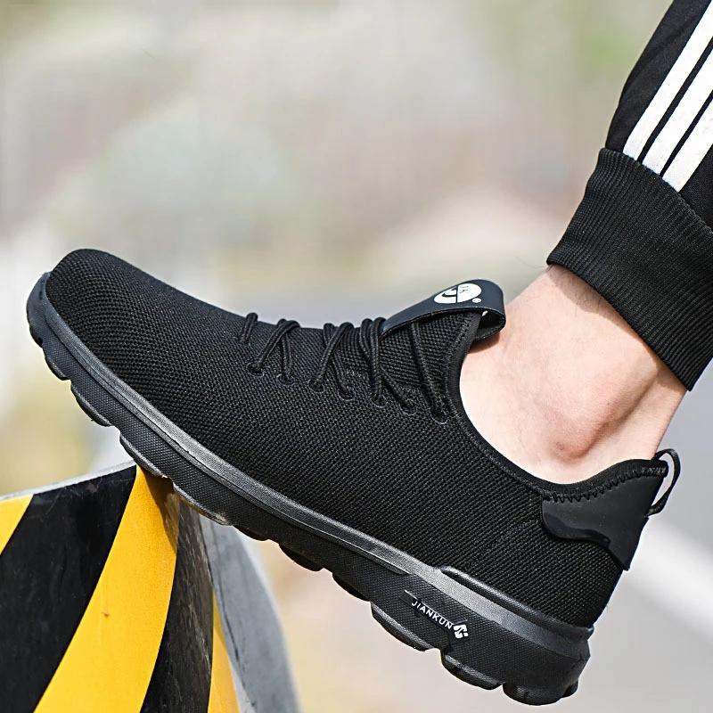 Indestructible Shoes Men Safety Shoes Steel Toe Puncture-Proof Work Boots Lightweight Breathable Work Sneakers