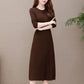 Autumn and Winter Slim-fit Inner Base Skirt Mid-length Casual Pleated Skirt Solid Color Over-the-knee Women's Sweater Dress