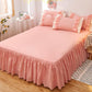 Skin-friendly Bed Skirt Three-piece Bedding Bed Skirt-style Bedspread Sheets Non-slip and Dust-proof Bed Sheet Protective Cover
