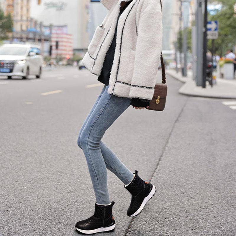Women's Autumn and Winter Martin Boots Female Plus Size Low Thick Heel Plush Warm Short Boots