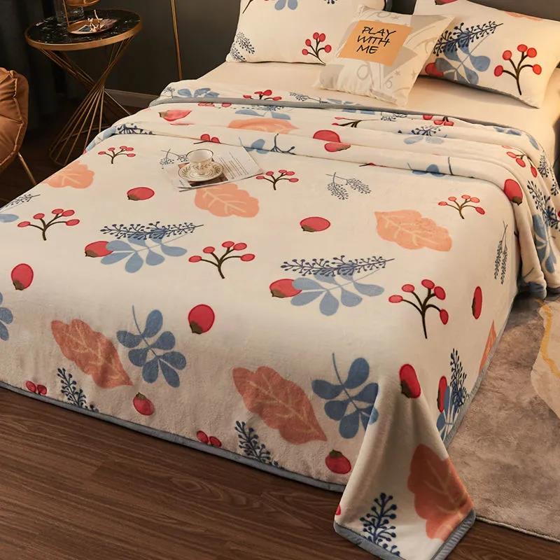 Winter Thick Double-layer Blankets Bedroom Warm Nap Blanket Plus Velvet Double-layer Blanket Dormitory Duvet Cover Blanket