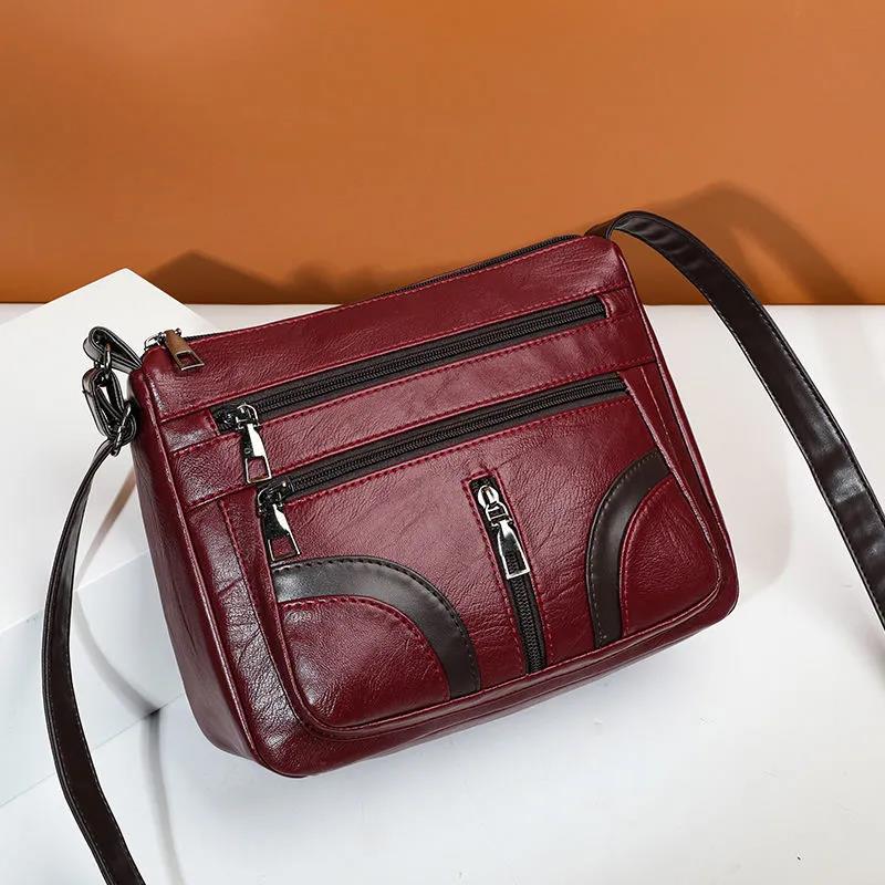 Sheepskin Texture Multi-layer Female Bag Spring Big Capacity Messenger Bag Ladies Shoulder Bag Mother Bag Fashion Wild