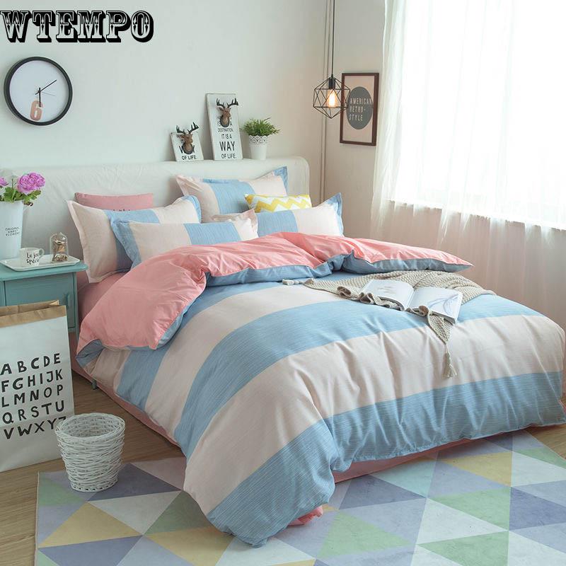 4pcs Bedding Sleep Set Quilt Duvet Cover Pillowcase Comfortable Bedroom Supplies