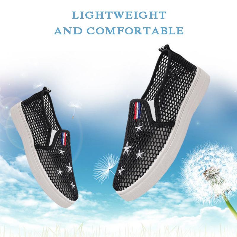Soft Sole Net Shoes Women's Trendy Lightweight Cloth Shoes Breathable Hollow Mesh Shoes Casual Sports Shoes