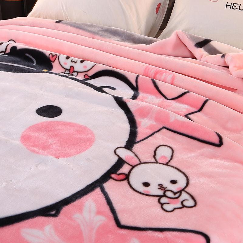 Double Thickening Plus Fleece Raschel Blanket Quilt Cover Blanket Coral Fleece Blanket Single Double Blanket Warmth Breathable and Soft