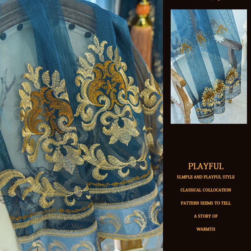 1/2pcs Luxury European-style High-end Embroidered Chenille Curtains Living Room Balcony Bedroom Villa Double Blackout Curtains