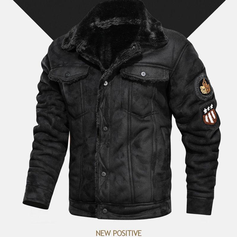 Lamb Velvet Jacket Male Autumn and Winter Parkas Loose Casual Fur Jacket Male Dad Outfit