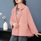 Autumn and Winter Fashion Knitted Cardigan Long Sleeve Lapel Thick Sweater Korean Plaid Jacket