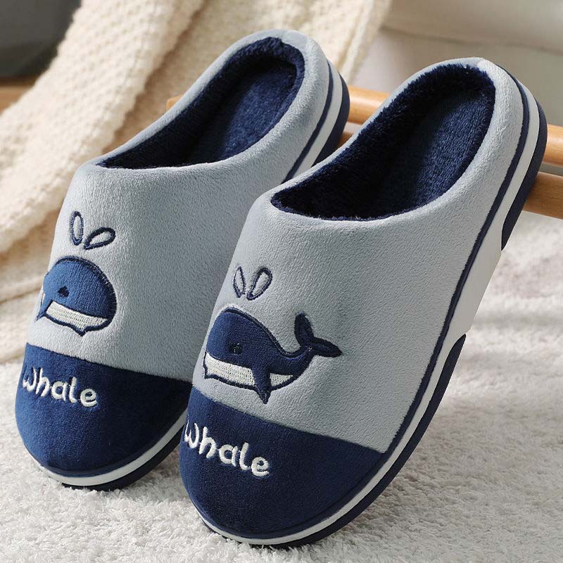 Men's Cotton Slippers Winter Plus Velvet Thick Indoor Warm Non-slip Cotton Slippers