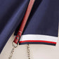 Temperament Casual All-match Sports Dress Female Summer Polo Collar Hit Color Slim Slimming Long Dress