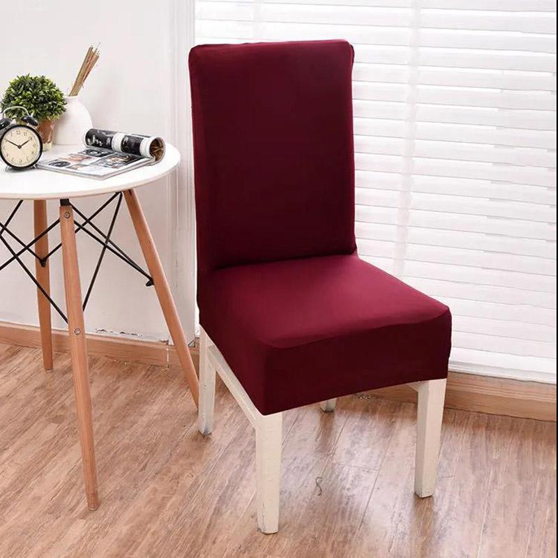 Plain Color Chair Cover Spandex Stretch Elastic Wedding Banquet Chair Covers Dining Seat Cover