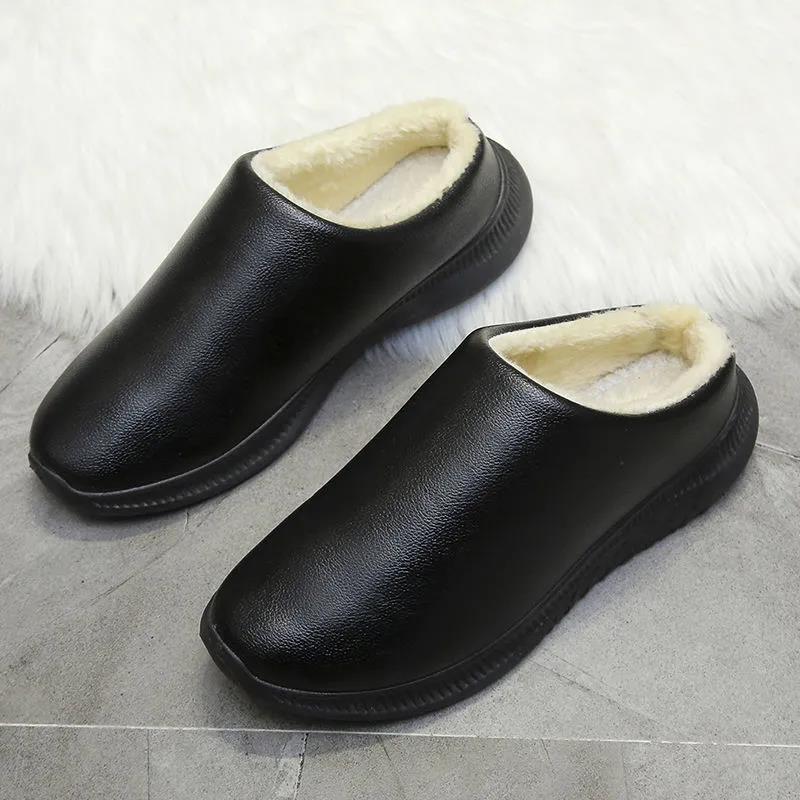 Cotton Slippers Winter Household Waterproof Soft-soled Couple Slippers Thick-soled Outdoor Home Warmth Non-slip Cotton Slippers Women