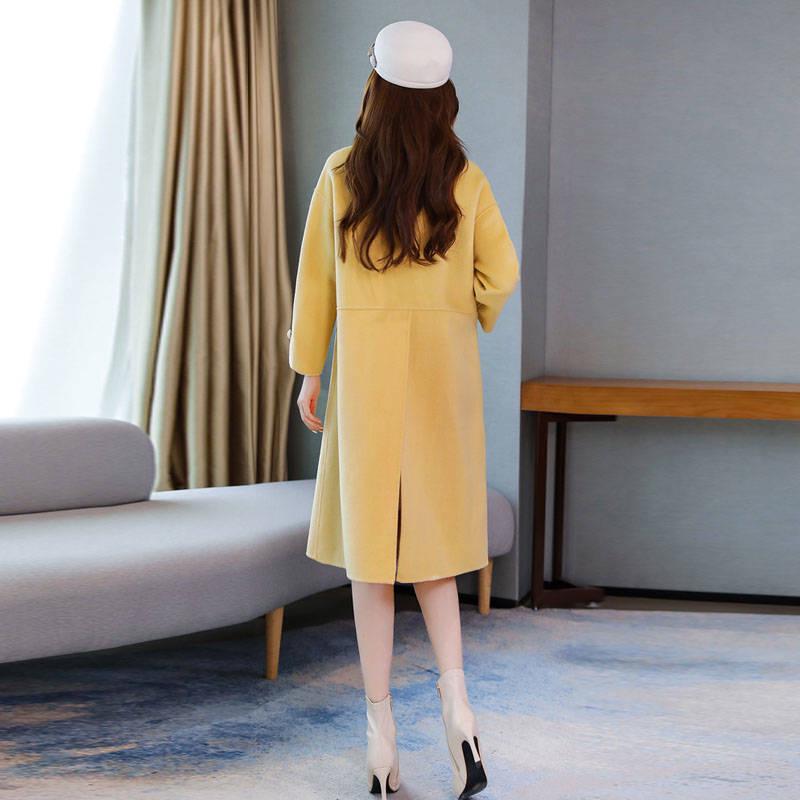 Women Coat Fashion Female Winter Jackets Elegant Long Woolen Womens Outerwear Females Overcoat
