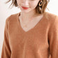 Wool V-neck Long-sleeved Sweater Autumn and Winter Fashion Sexy All-match Loose Blouse