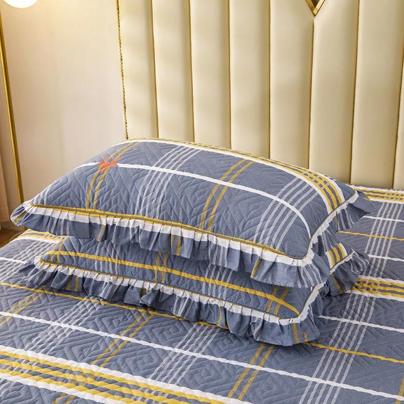 Pillowcase A Pair of Cotton Thickened Double Pillowcase Simple Printing Zipper Pillowcase