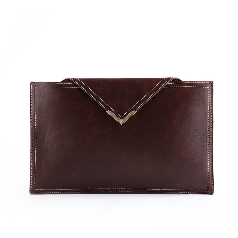 Business Briefcase Men Women Fashion Buckle Leather Zipper Waterproof Handbag IPAD Bags Computer Bag