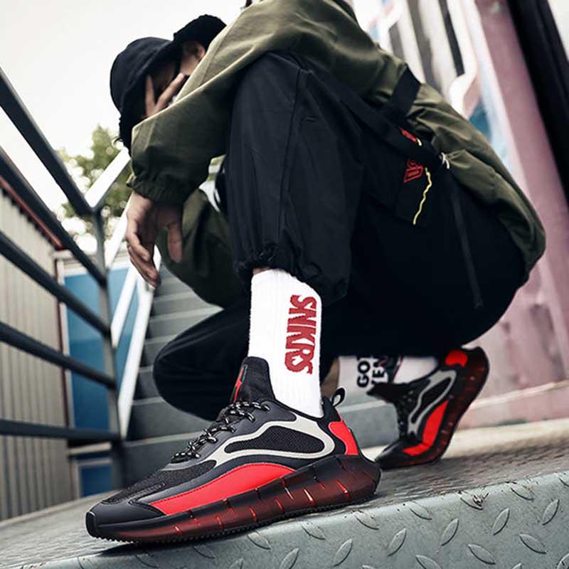 Plus Size 39-46 Men Sneakers Luminous Running Basketball Shoes Breathable Shockproof Non-slip Comfortable Shoes Deodorant Tactical Boots