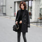 Fashion Winter Jacket Women's Double Breasted Mid-length Wool Coat Solid Color Loose Female Woolen Jacket Plus Size S-XL