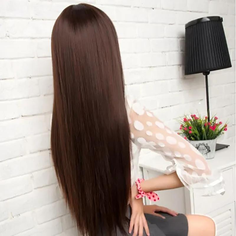 Synthetic Hair Fiber Heat-Resistant Straight Hair With Ponytail Fake Hair Chip-in Hair Extensions Pony Tail Wig