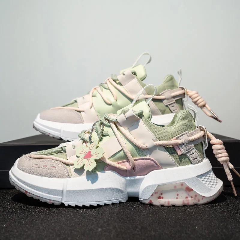 Fairy Style Cherry Blossom Fashion All-match Sports and Leisure Women's Shoes Increased Thick-soled Old Shoes Women's Trendy Shoes