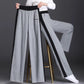 Grey Wide Leg Pants Women's Waffle Loose Sweatpants High Waist Casual Harem Pants Spring and Autumn Straight Pants