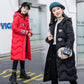 Girls' Long Padded Jacket Fashion Children's Over The Knee Long Padded Jacket