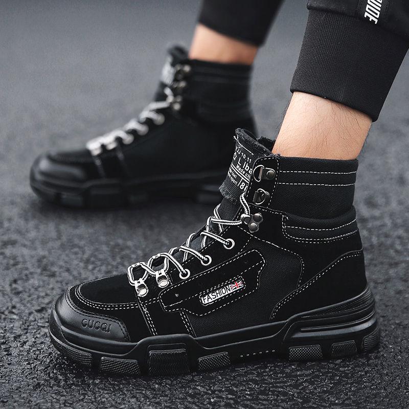 Outdoor Work High-top Shoes Men's Shoes Men's Hip Hop Shoes Men's Casual Canvas Martin Boots Men