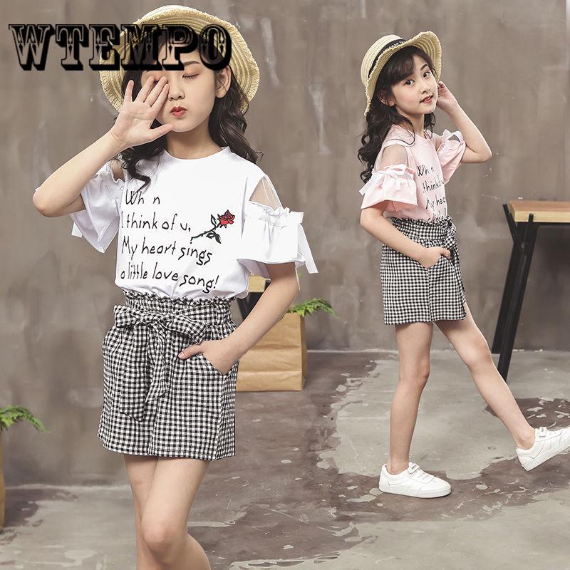 Short Pants 2pcs Kids Baby Girls Summer Outfits Clothes T-shirt Tops Shorts Pants Set