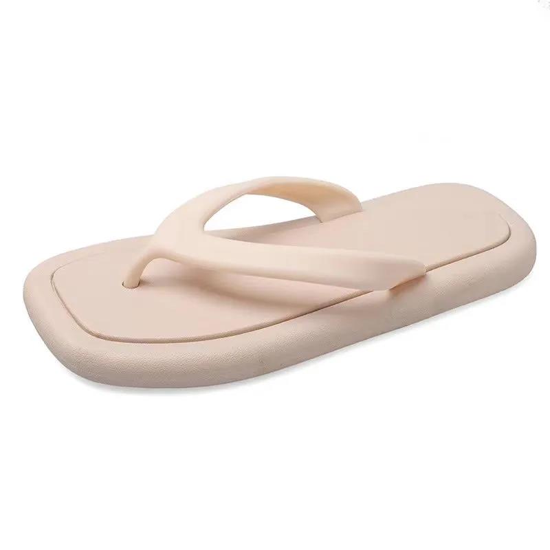 Flat-bottomed Non-slip Sandals and Slippers Women's Summer Outer Wear Flip-flops Simple Style Clip-on Beach Shoes Women
