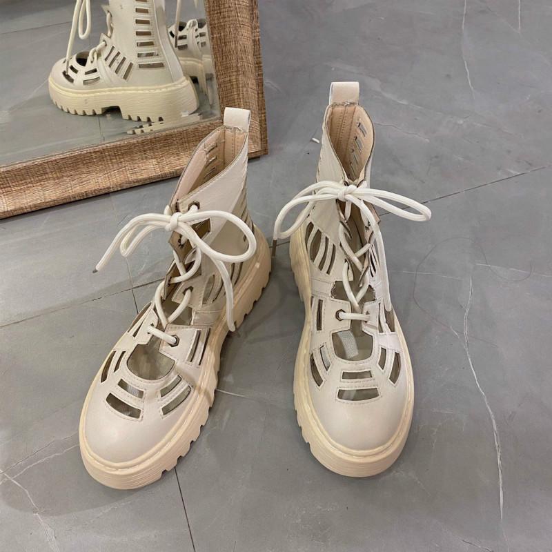 Summer Hollowed Out Martin Boots Female Summer Breathable Women's Boots Wild Thick Bottom Thin Short Boots Summer Sandals