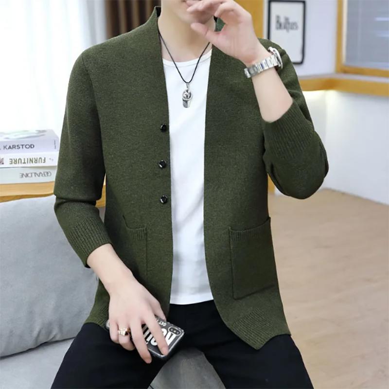 Thicken Men's Sweatershirts Knitwear Jacket Trend Youth Cardigan Men's Sweater Autumn