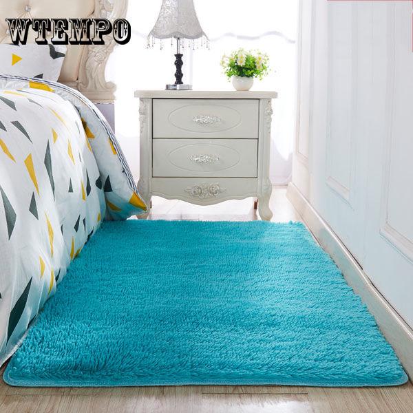 Living Room Area Carpet Mat Anti-Slip Bedroom Carpet Tea table long plush Carpets Bedroom