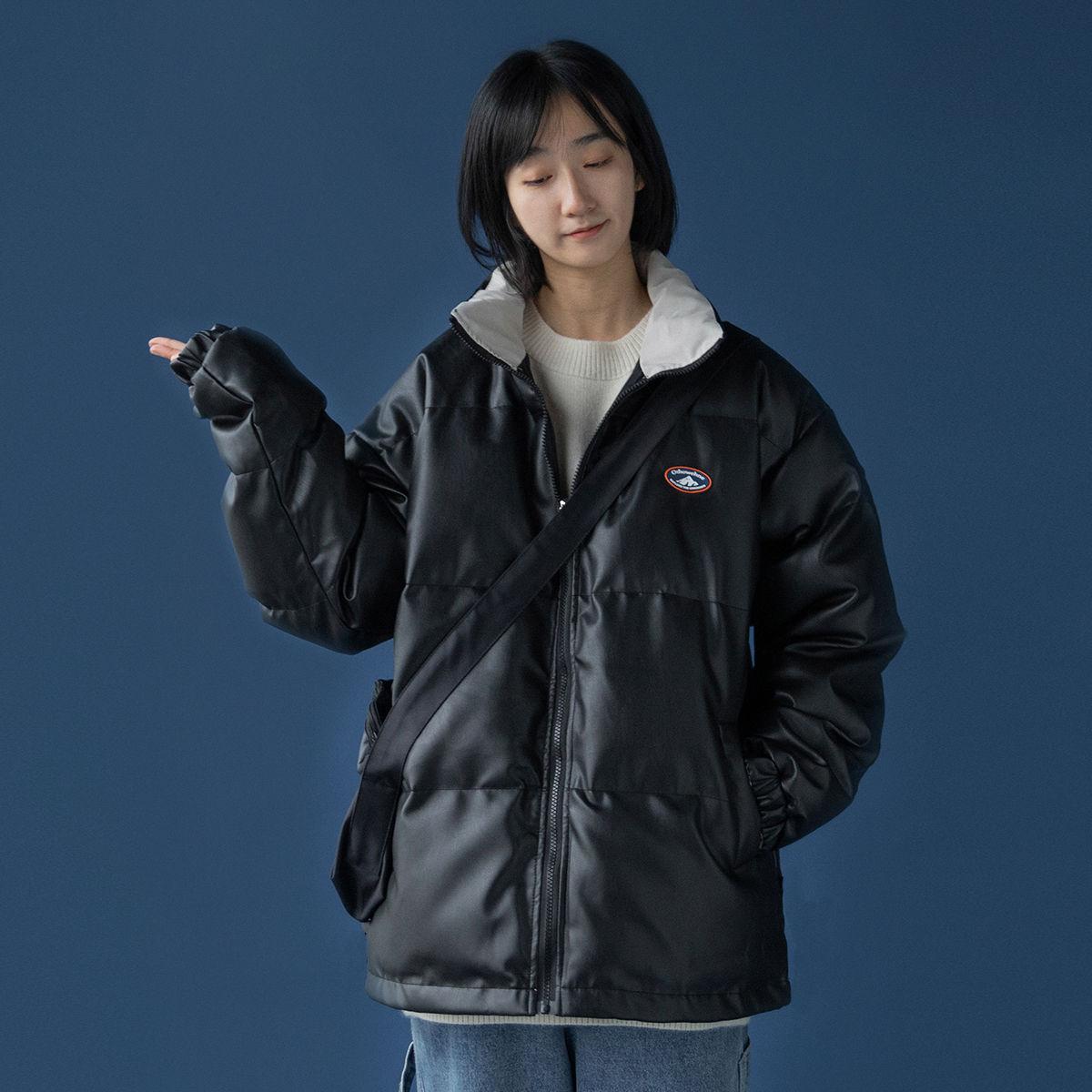 Two-sided Padded Jacket Women Winter Korean Style Loose Thick Coat Bf Bread Jacket