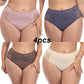 4pcs Sexy Lace Panties Plus Size Ladies Briefs High Waist Plus Size Mummy Pants XL-6X