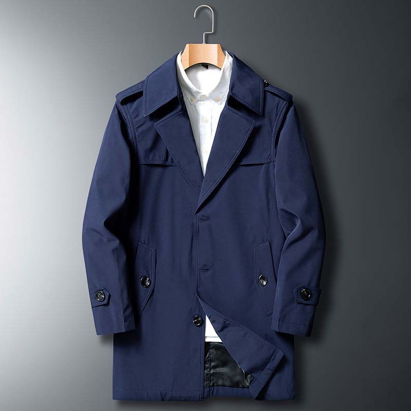 Autumn and Winter Young Middle-aged Business Men's Plus Size Casual Mid-length Jacket