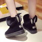 Snow Boots Women's Thick Furry Shoes Winter Cotton Shoes Women's Flat-heeled Mid-tube Boots Ankle Boots